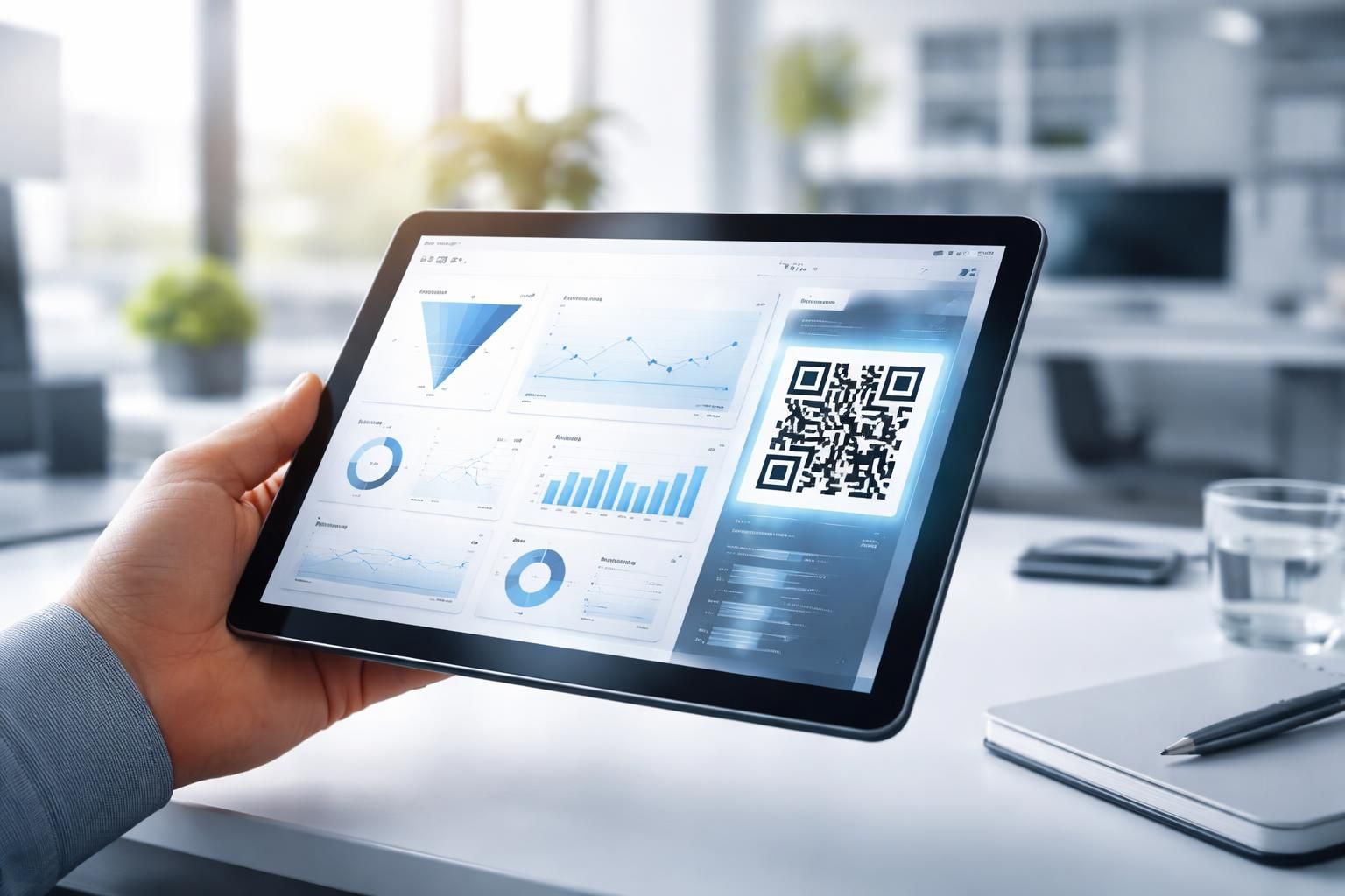 relance instant : optimisez votre gestion client en connectant facilement votre crm avec un qr code via une tablette tactile pour une interaction rapide et efficace.