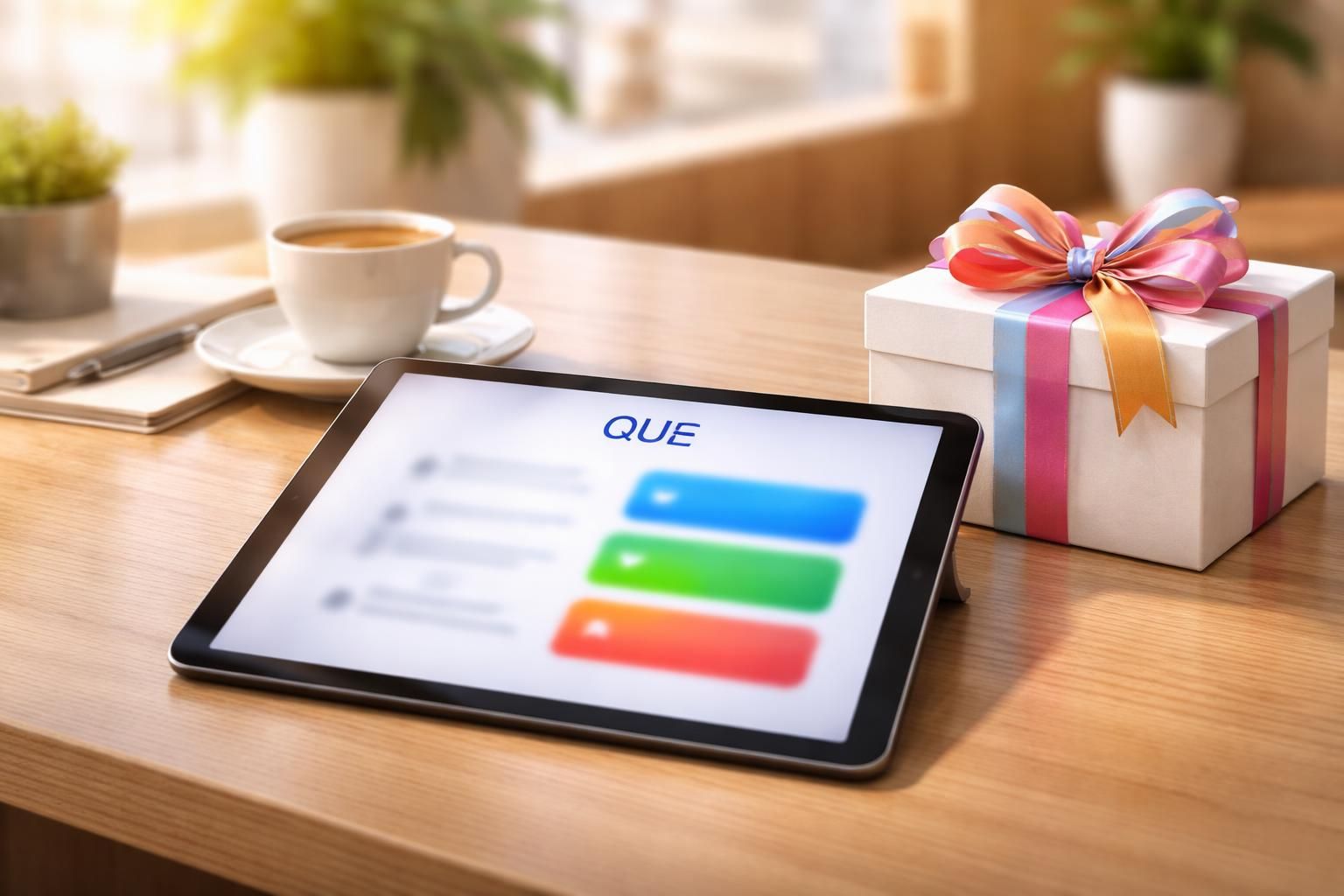 découvrez comment transformer l'attente de vos clients en conversion grâce à une tablette tactile interactive, un quiz engageant et un cadeau attractif.